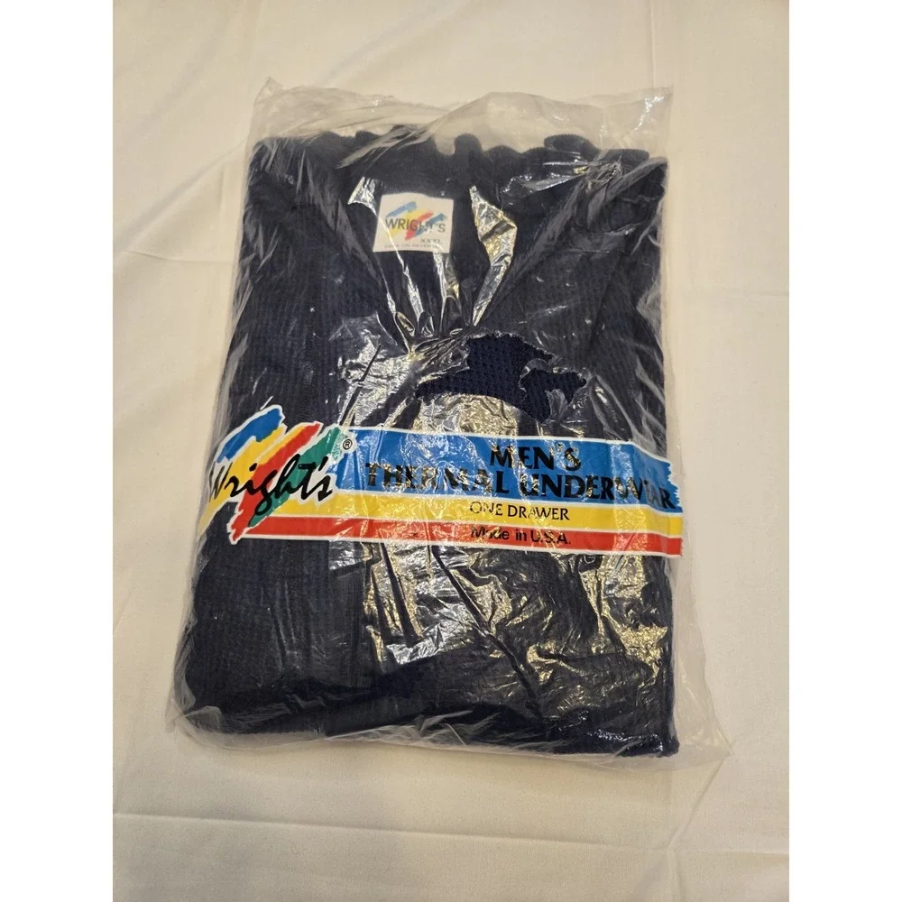 Vtg Wright's Thermal Drawer Underwear Mens Size 3XL Blue 90s‎ NWT Old Stock